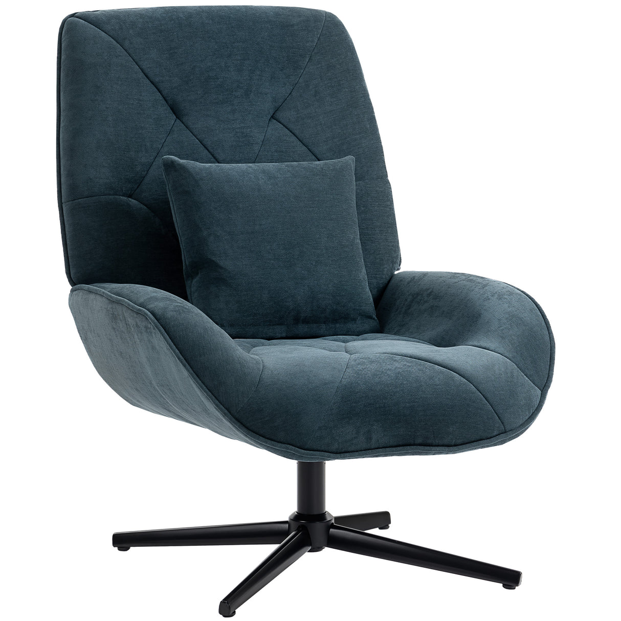 Chenille Fabric Accent Chair 72cm Wide With Lumbar Pillow - Velmora