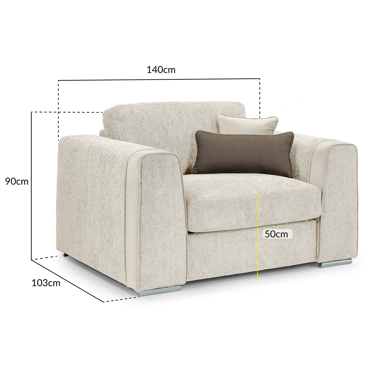 Chenille Fabric Armchair - Naples