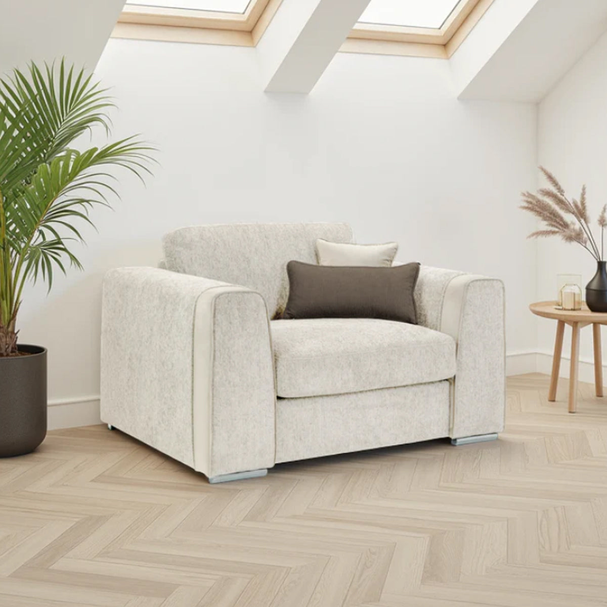 Chenille Fabric Armchair - Naples