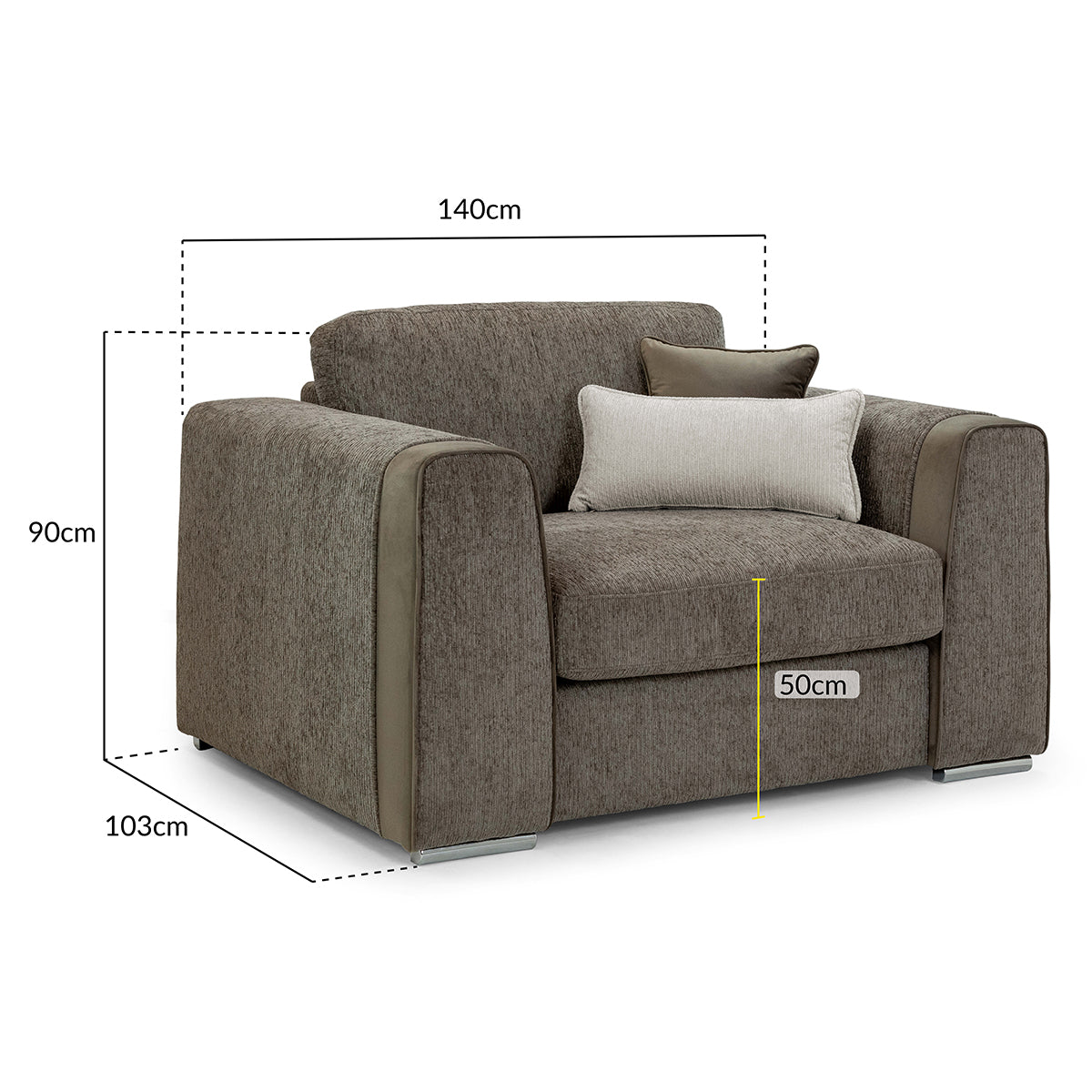 Chenille Fabric Armchair - Naples