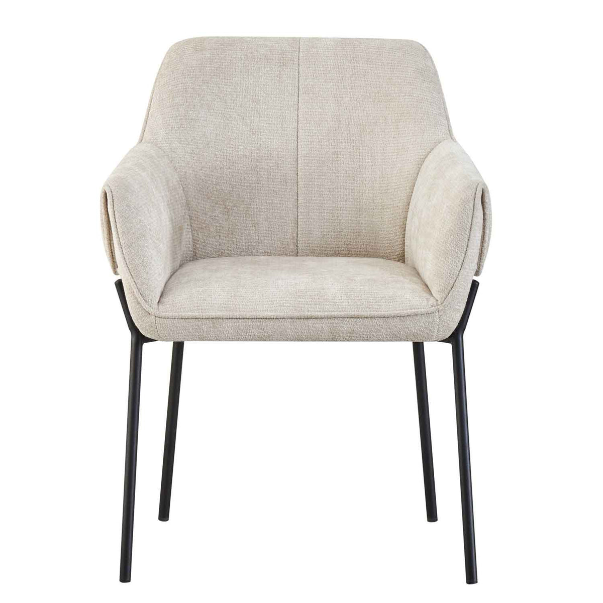 Chenille Fabric Dining Chairs 62cm Wide in Set Of 2 - Milan