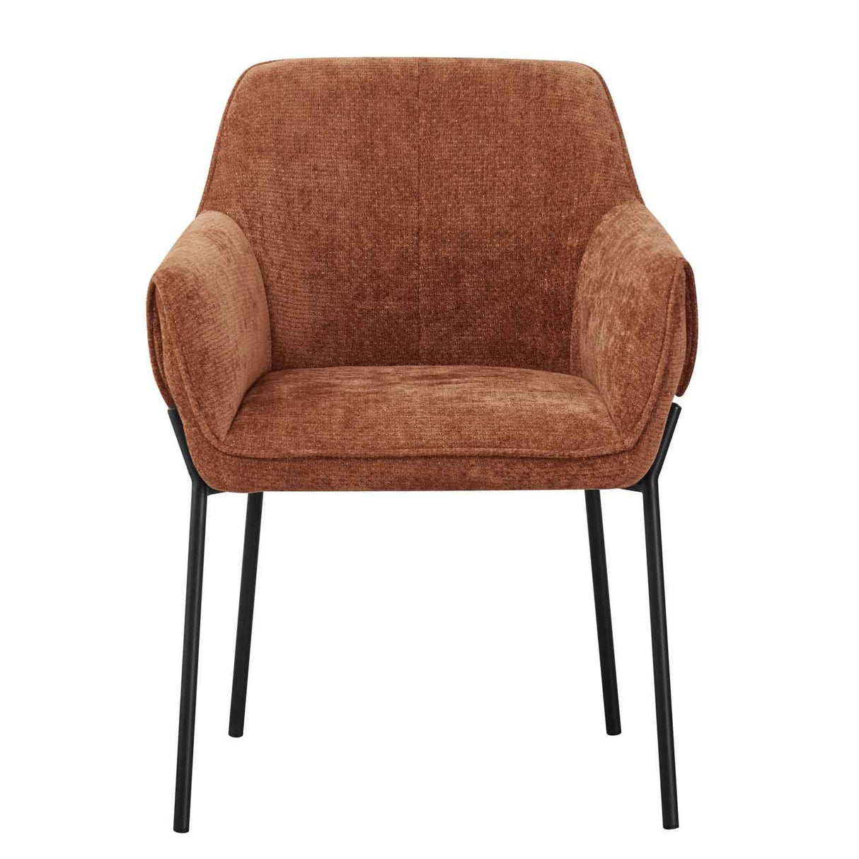 Chenille Fabric Dining Chairs 62cm Wide in Set Of 2 - Milan
