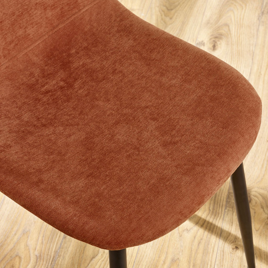 Chenille Fabric Dining Chairs in Set Of 4 - Lottie