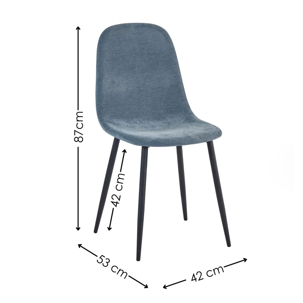 Chenille Fabric Dining Chairs in Set Of 4 - Lottie
