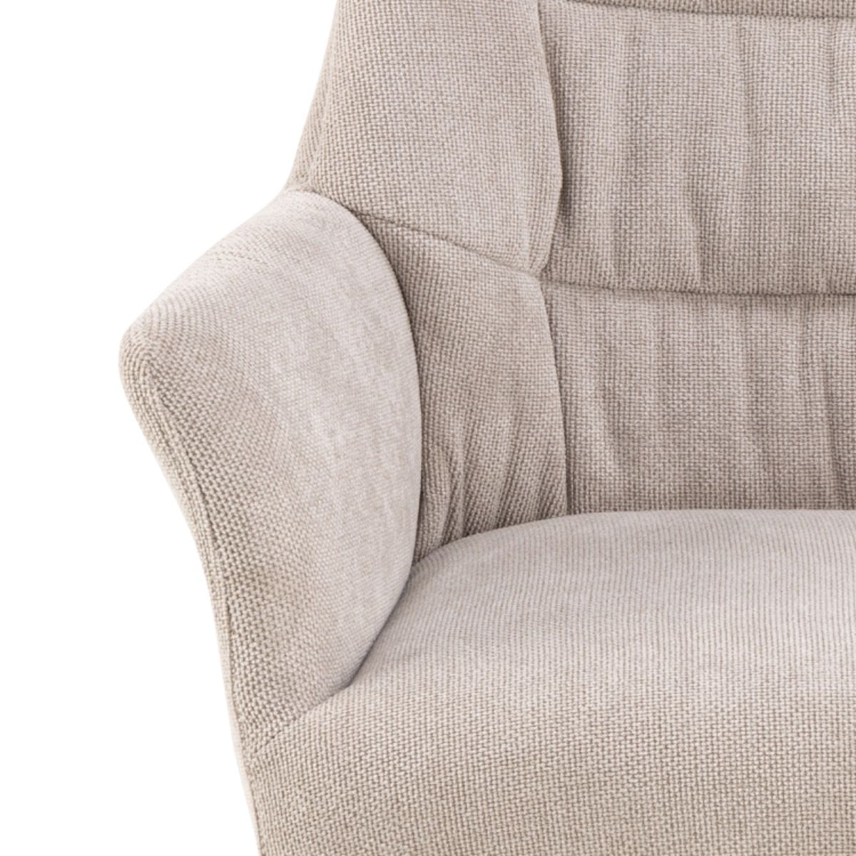 Chenille Fabric Dining Chairs in Set of 2 With Armrest Swivel - Alonso