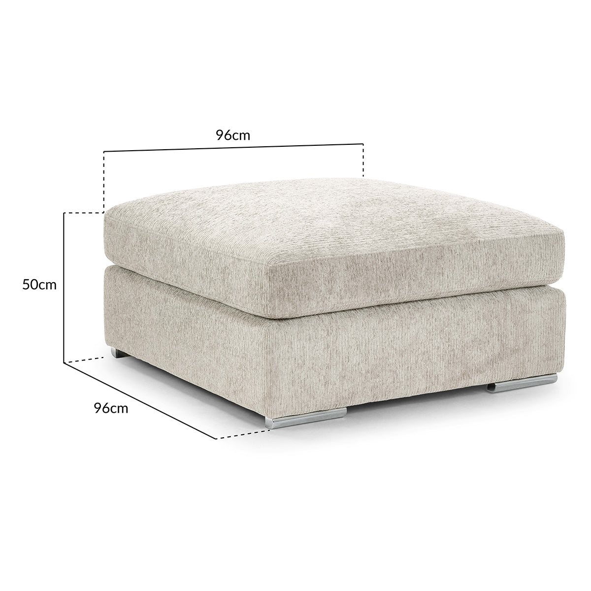 Chenille Fabric Footstool - Naples