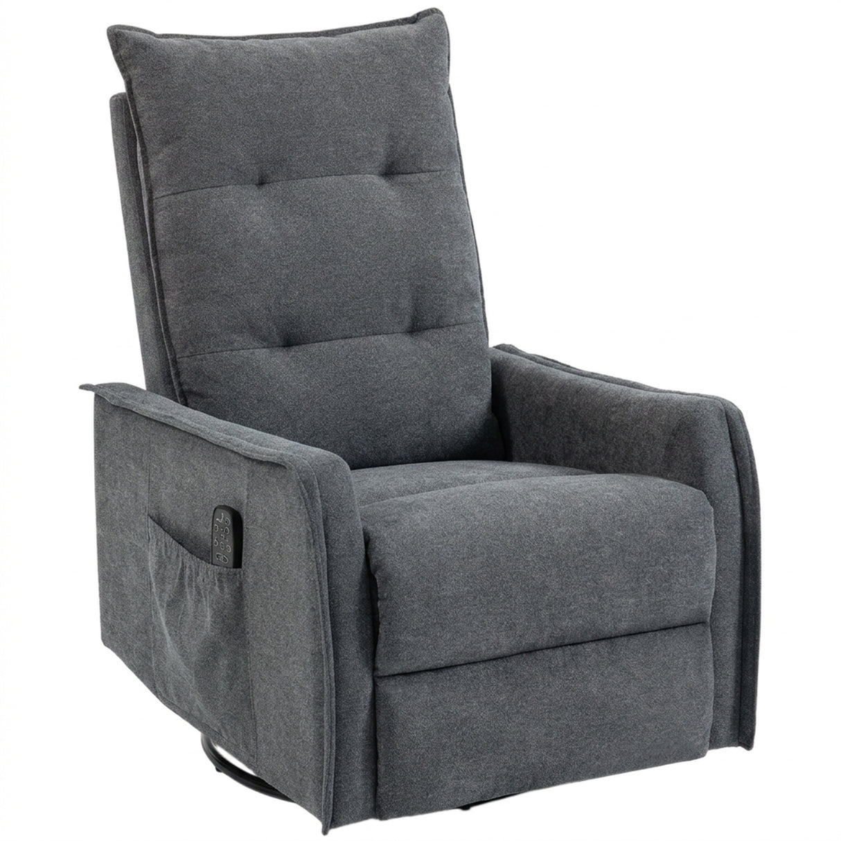 Chenille Fabric Recliner Chair 71cm Wide With Footrest - Velmora