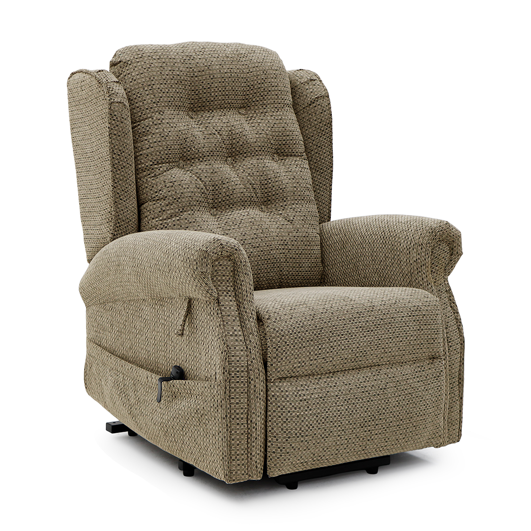 Chenille Fabric Rise and Recliner Armchair - Sienna