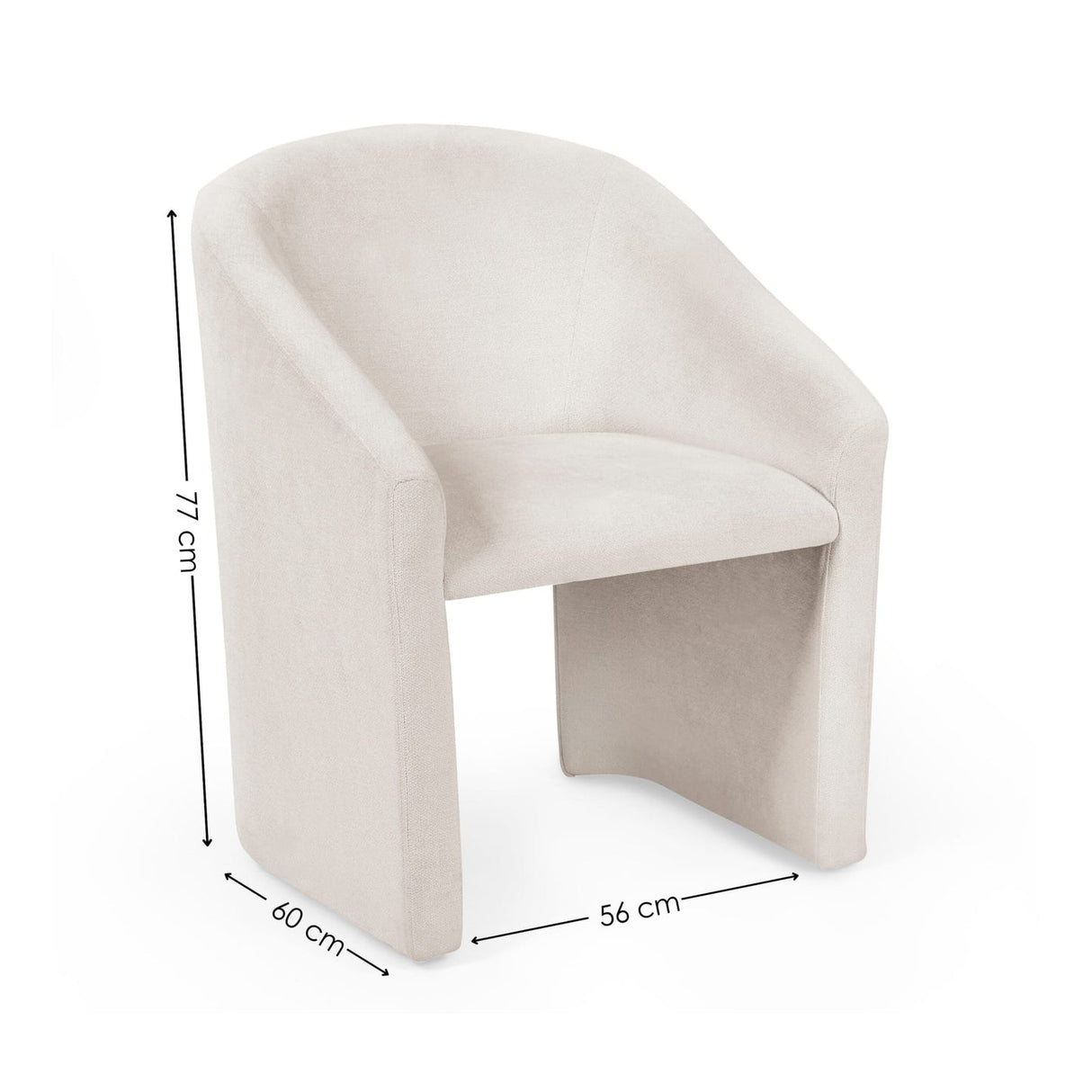 Chenille Fabric Tub Chair - Anthea
