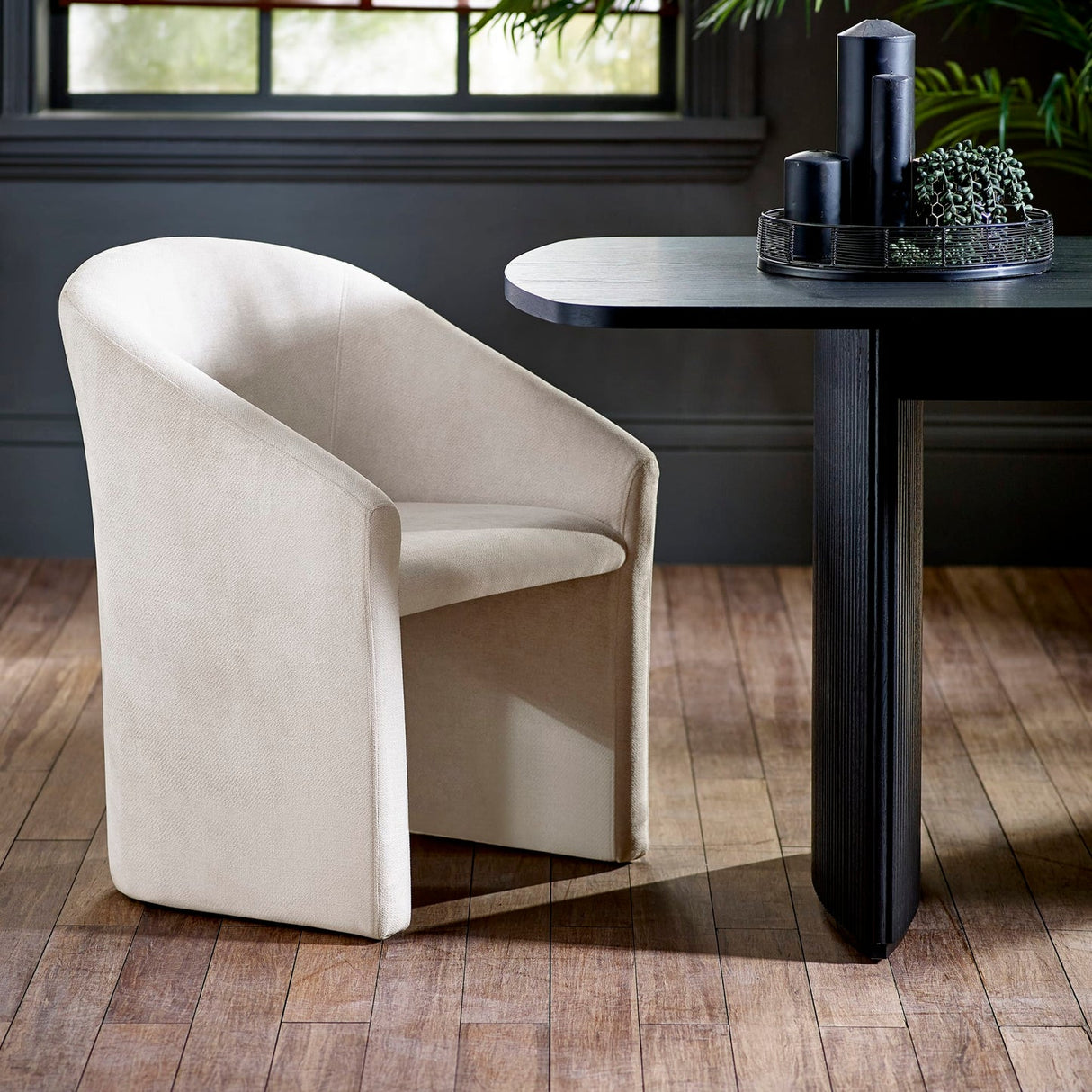 Chenille Fabric Tub Chair - Anthea