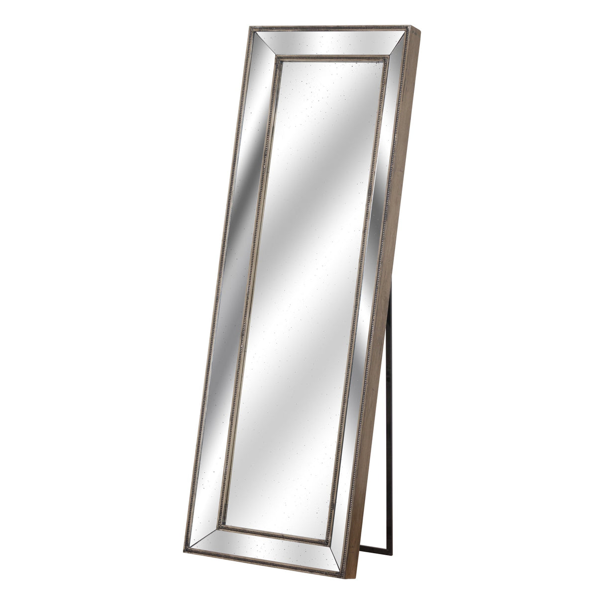 Cheval Mirror Tall In Antique Wooden Frame - Augustus