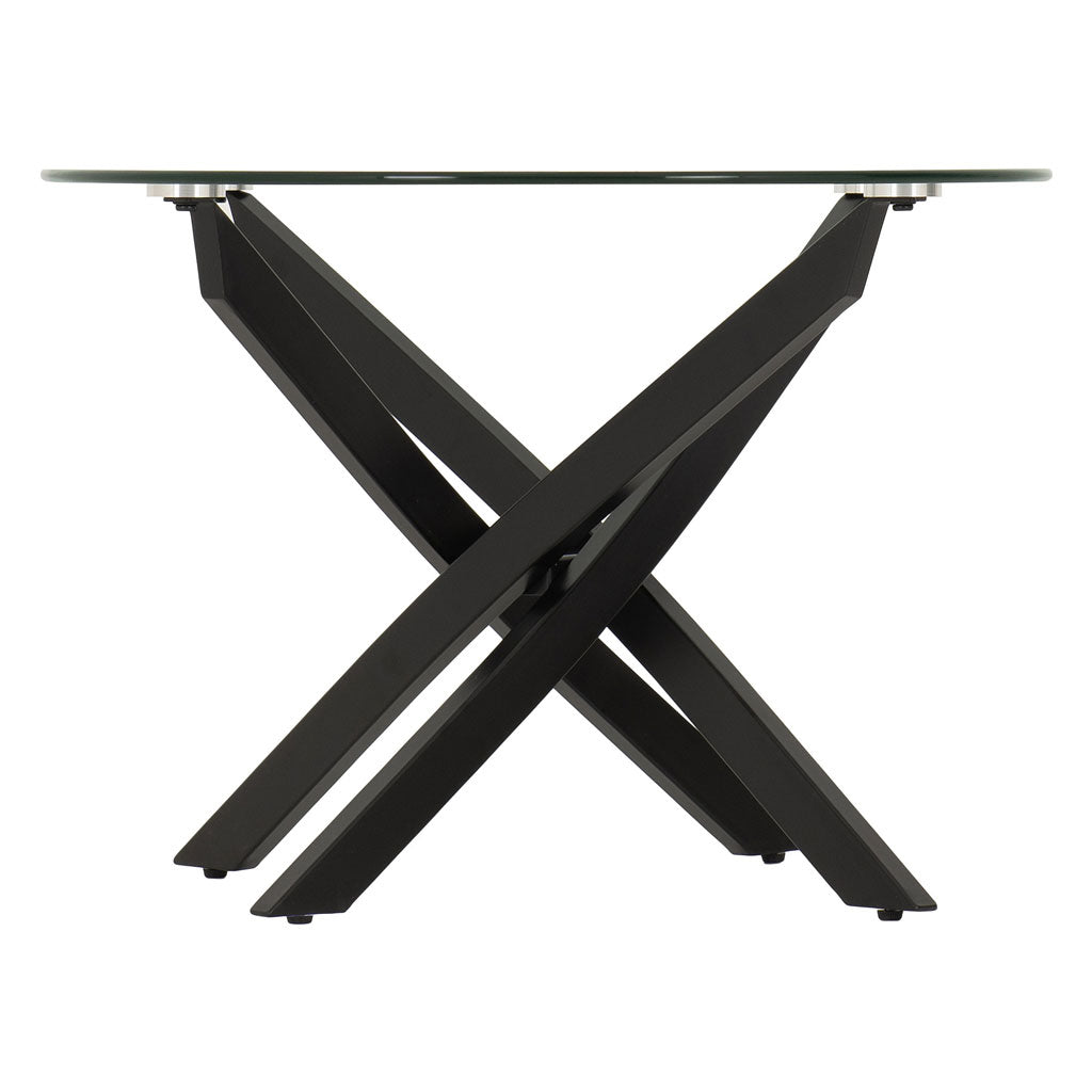 Clear Glass Coffee Table Oval With Metal Legs - Sheldon