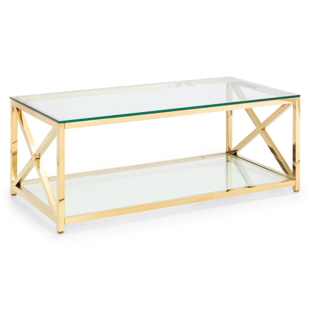 Clear Glass Coffee Table Rectangular - Miami
