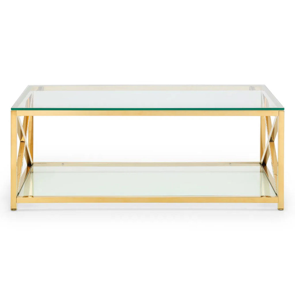 Clear Glass Coffee Table Rectangular - Miami