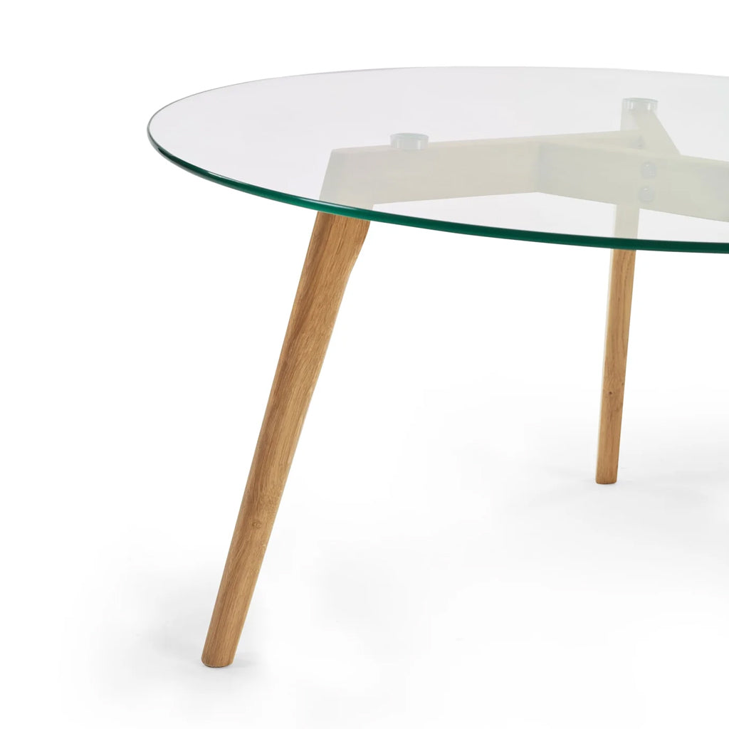 Clear Glass Coffee Table Round - Bryant
