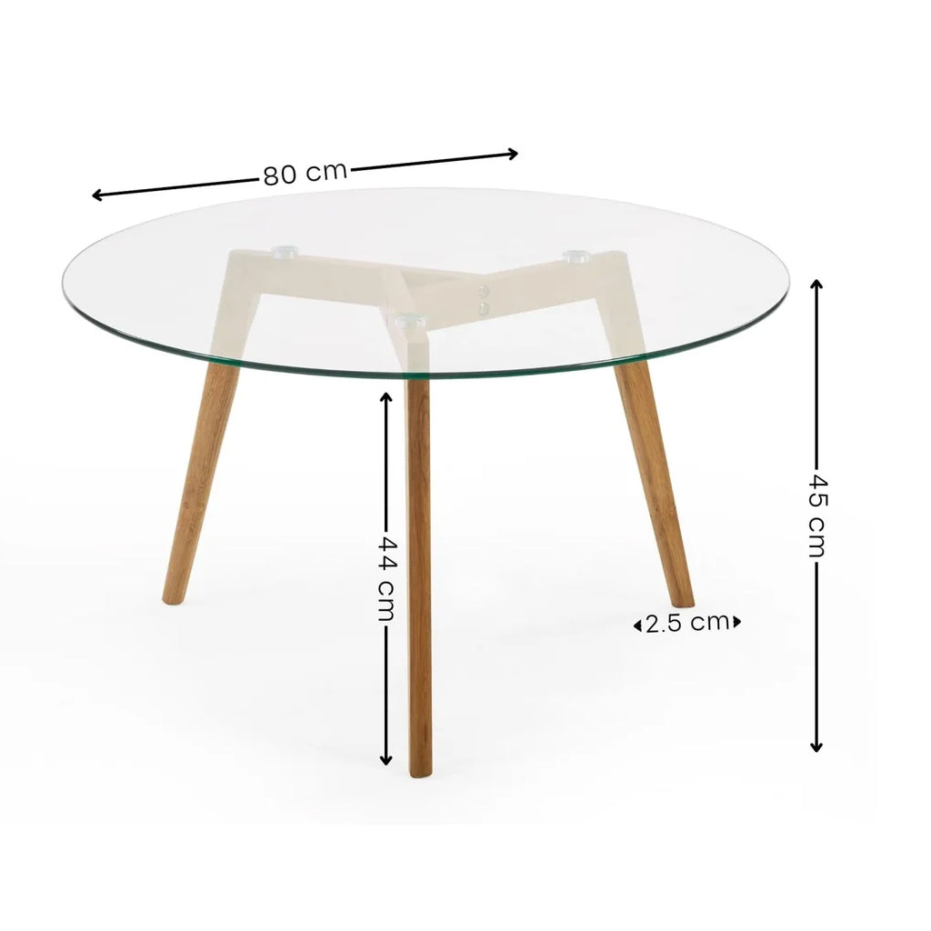 Clear Glass Coffee Table Round - Bryant
