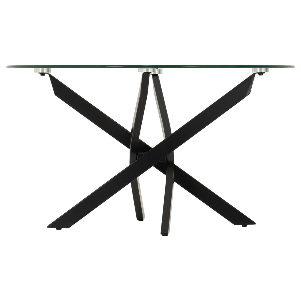 Clear Glass Coffee Table Round With Metal Legs - Sheldon