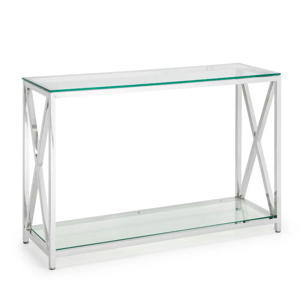 Clear Glass Console Table Rectangular - Miami