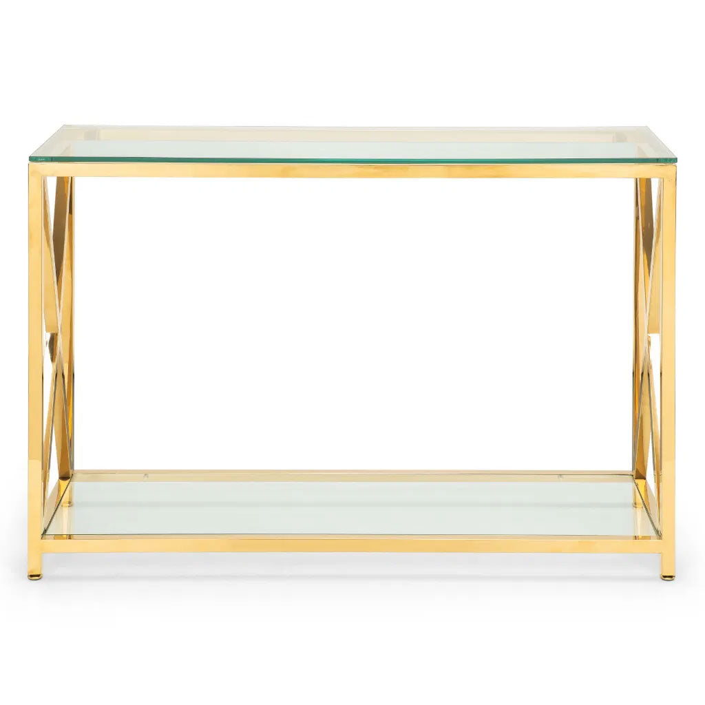 Clear Glass Console Table Rectangular - Miami