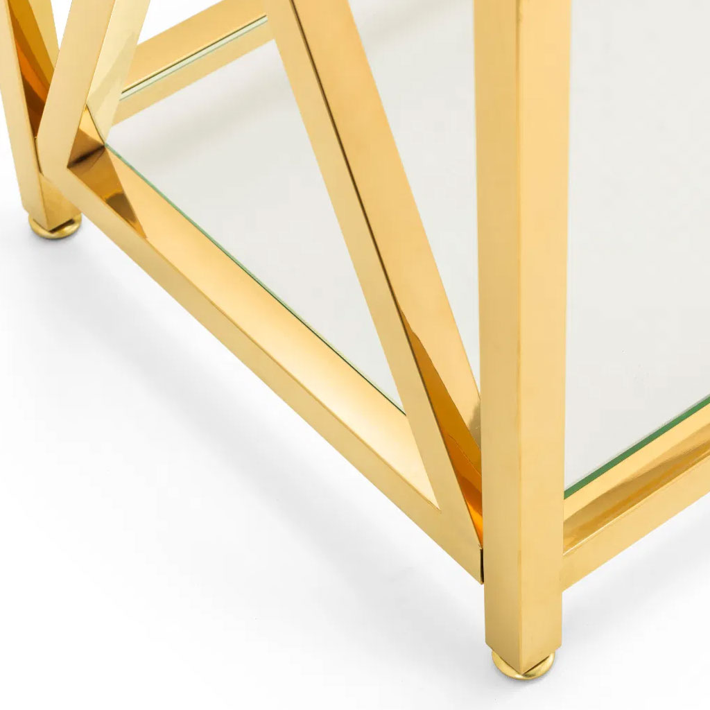 Clear Glass Console Table Rectangular - Miami