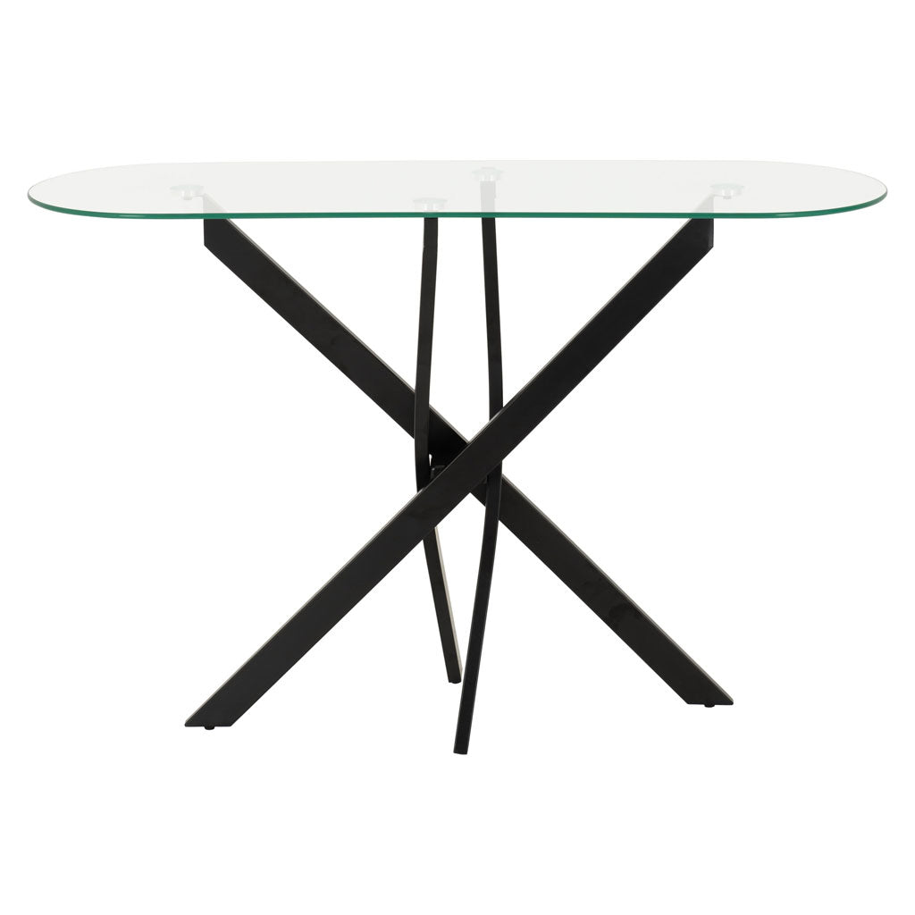 Clear Glass Console Table With Metal Legs - Sheldon