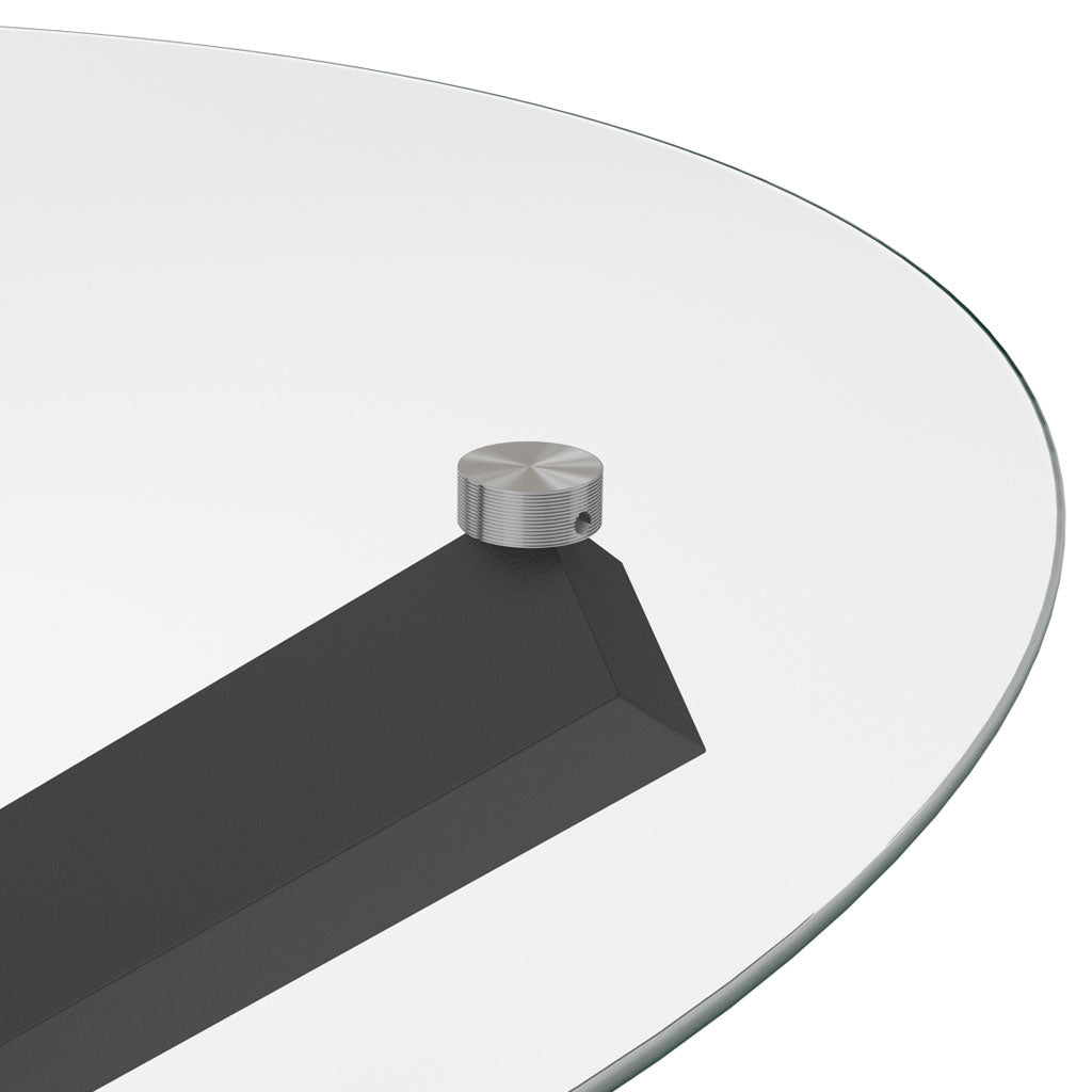 Clear Glass Dining Table for 4 People Round - Capri