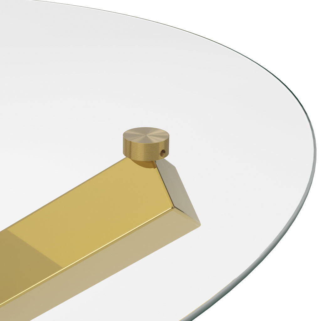 Clear Glass Dining Table for 4 People Round - Capri