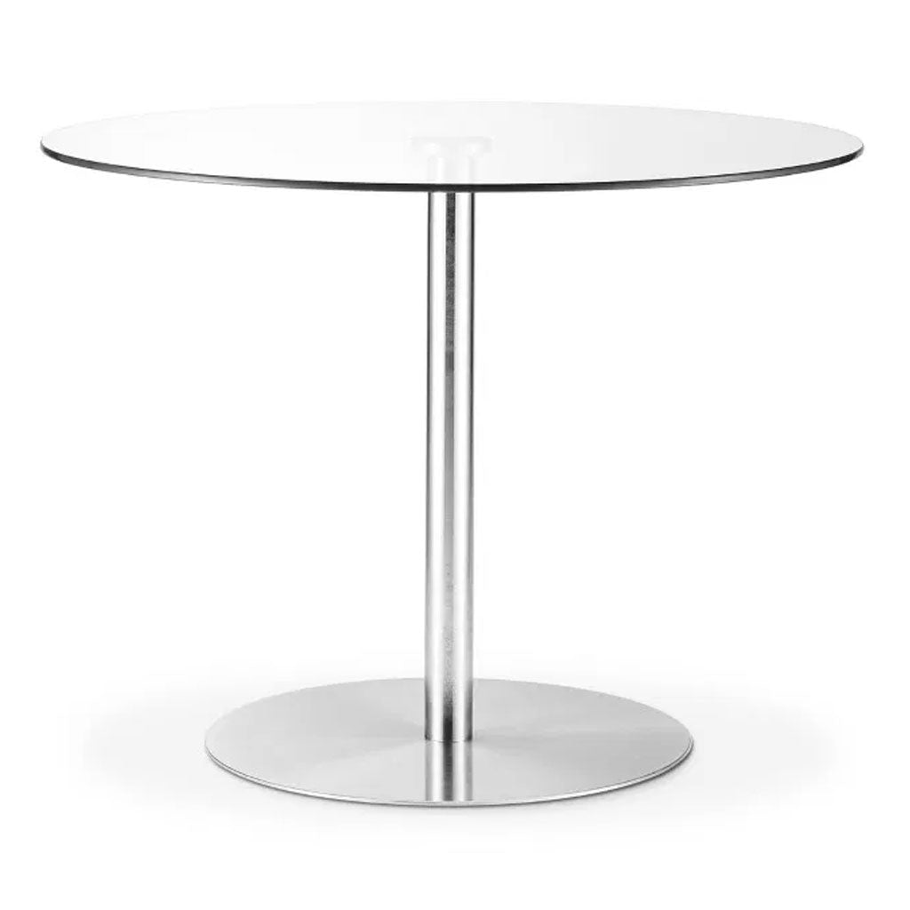 Clear Glass Dining Table for 4 People Round - Milan