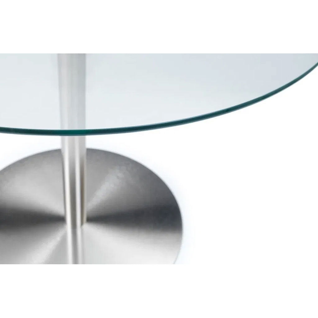 Clear Glass Dining Table for 4 People Round - Milan