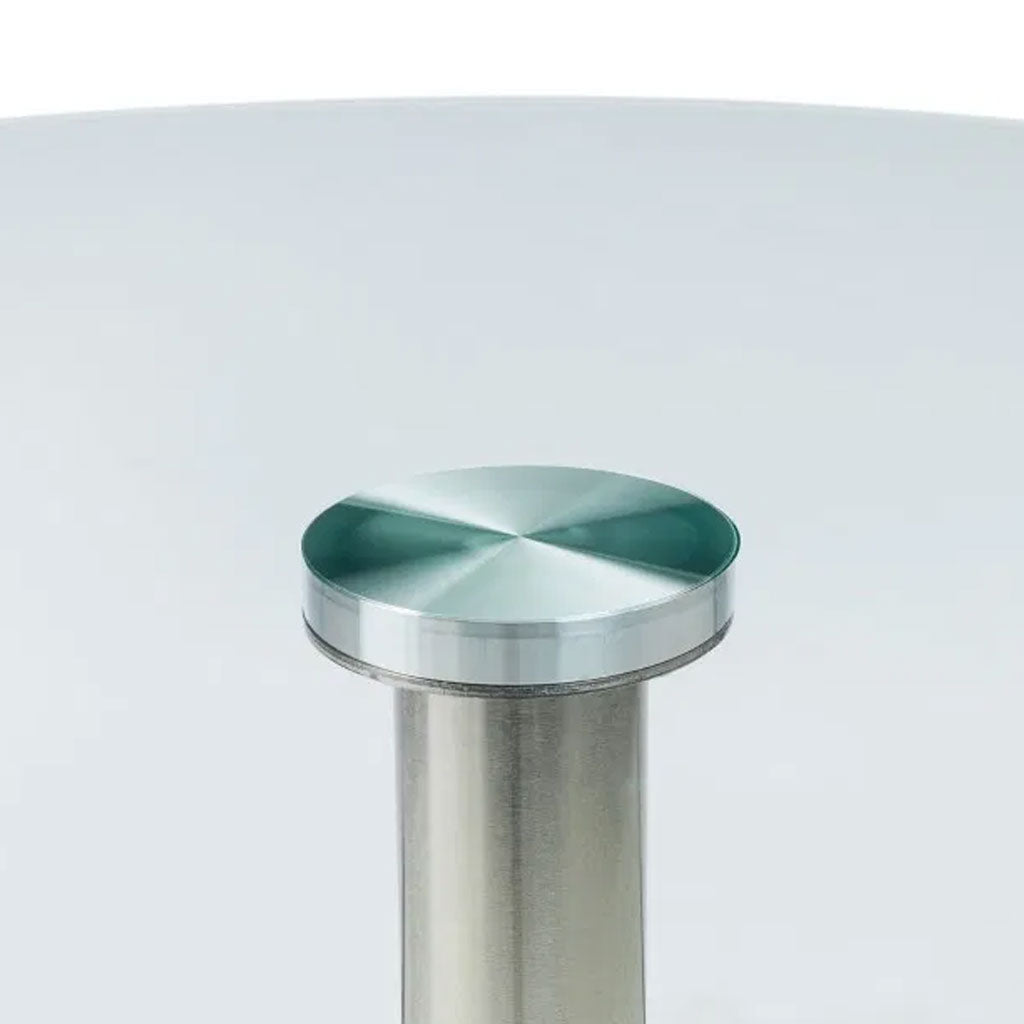 Clear Glass Dining Table for 4 People Round - Milan