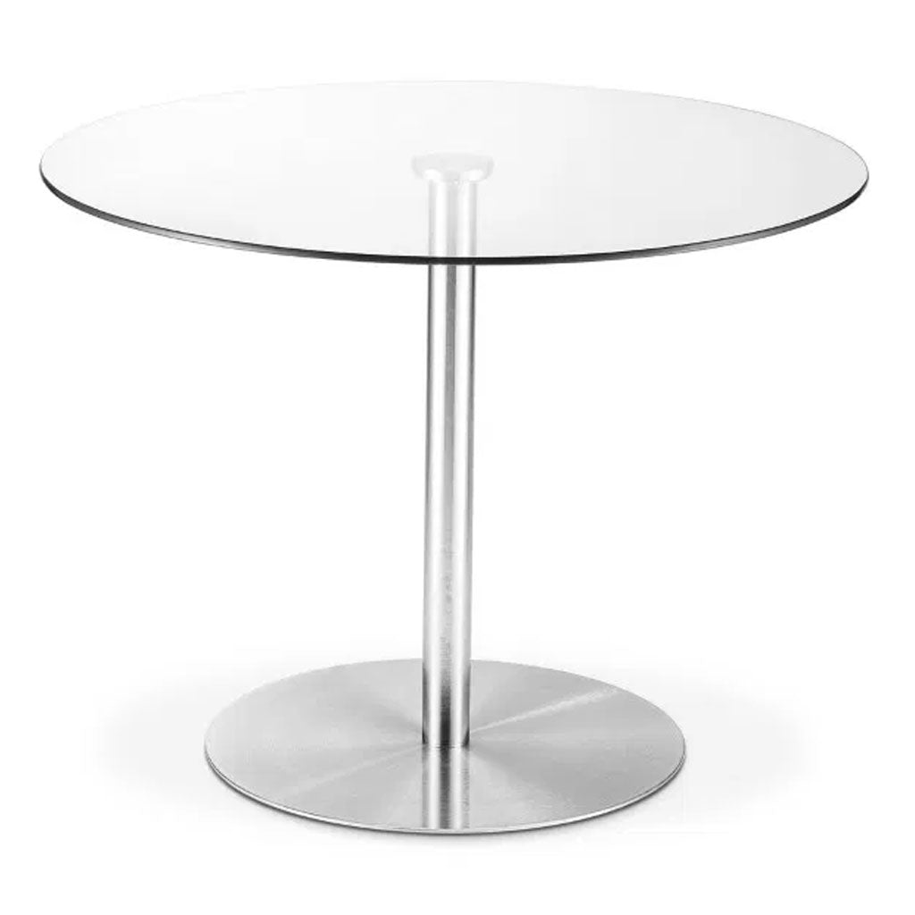 Clear Glass Dining Table for 4 People Round - Milan