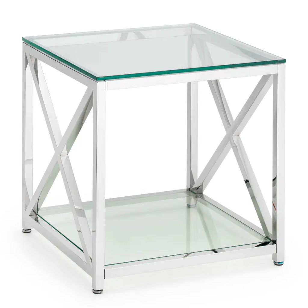Clear Glass Lamp Table Square - Miami