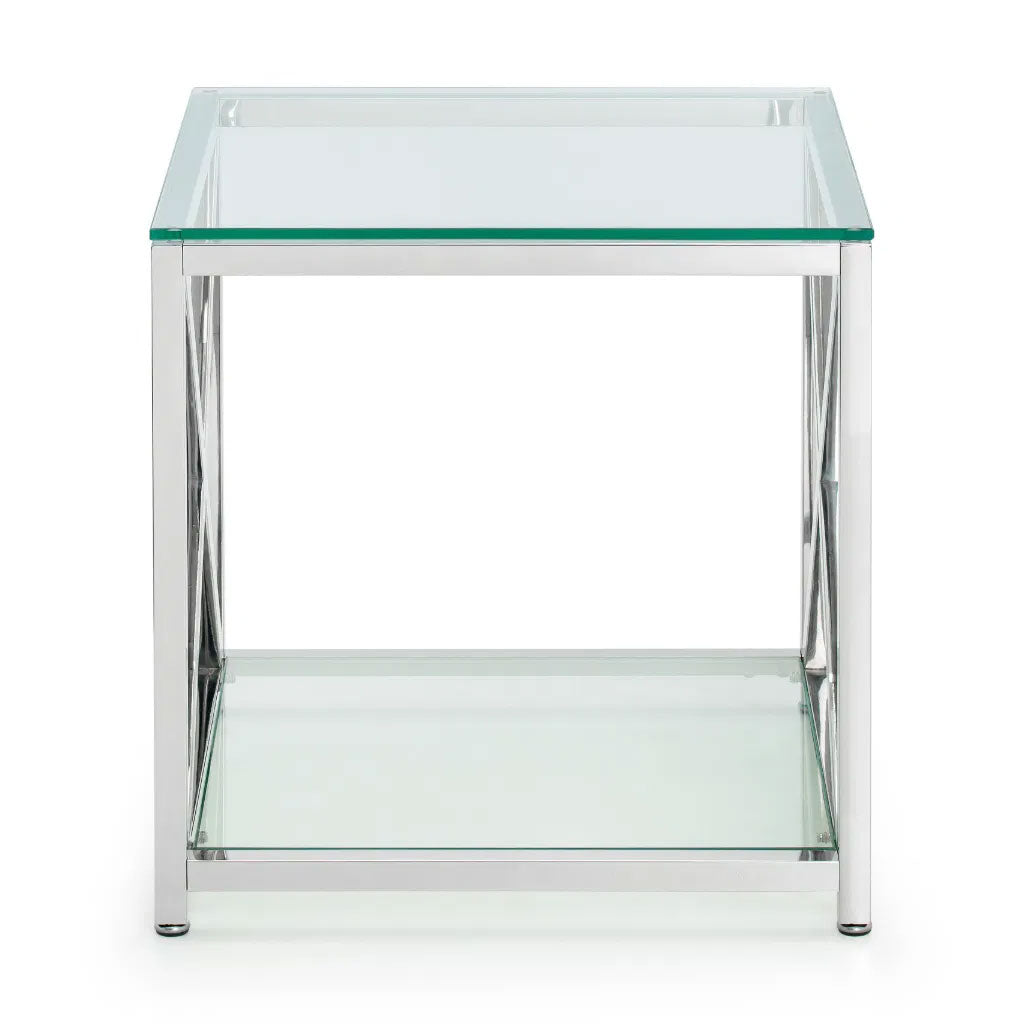 Clear Glass Lamp Table Square - Miami