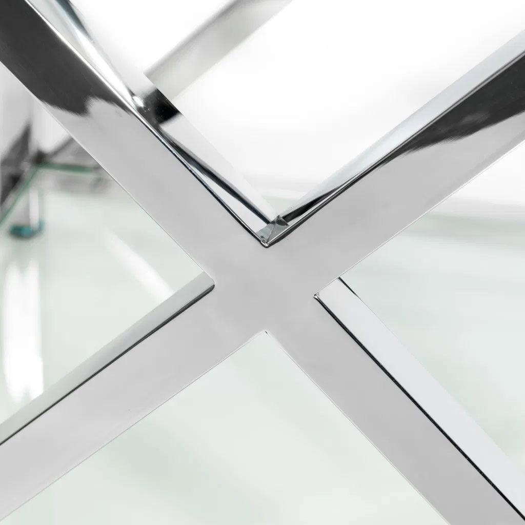 Clear Glass Lamp Table Square - Miami