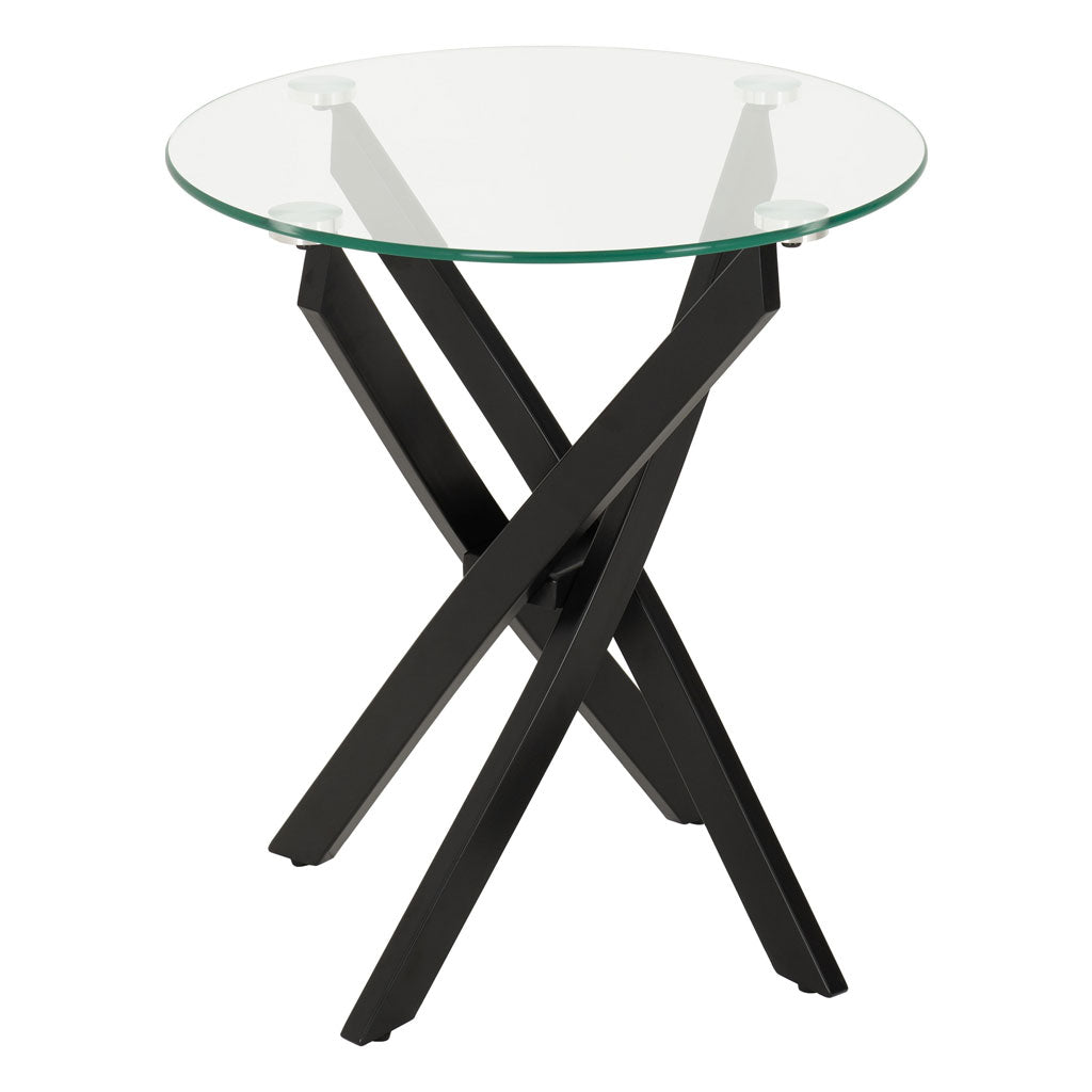 Clear Glass Side Table With Metal Legs - Sheldon