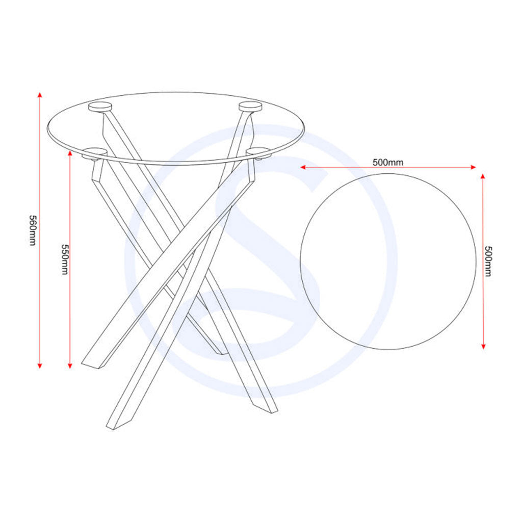 Clear Glass Side Table With Metal Legs - Sheldon