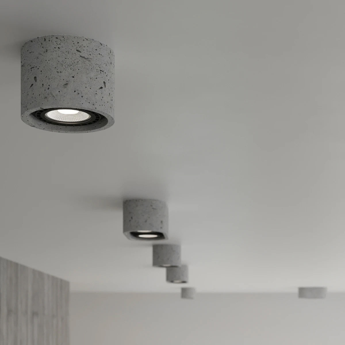 Concrete Ceiling Light With 2 Basic Lamps - Persian Indigo