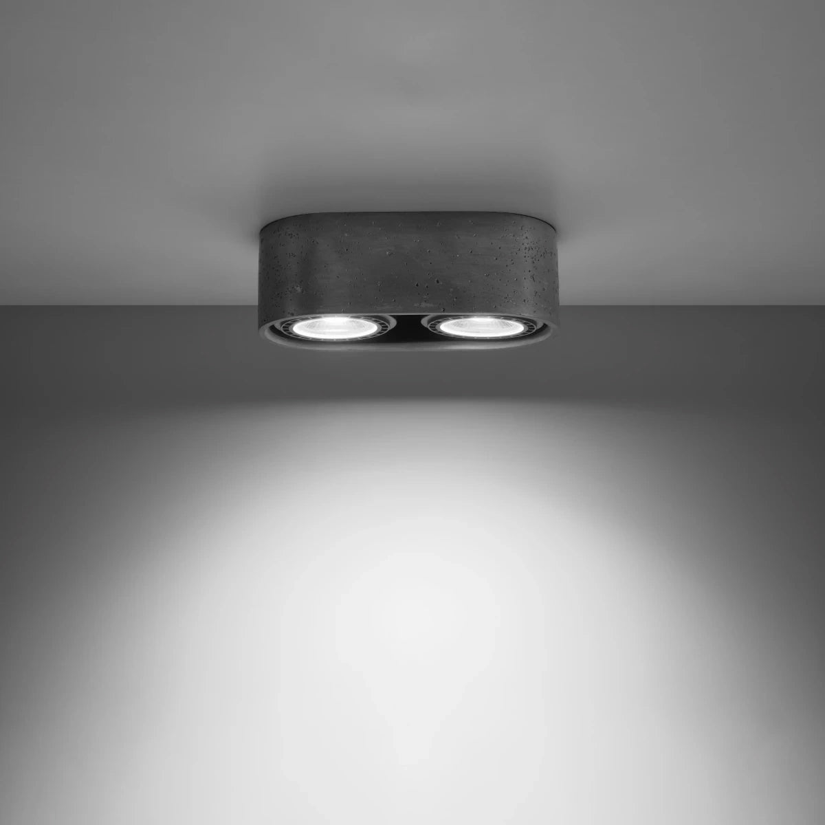 Concrete Ceiling Light With 2 Basic Lamps - Persian Indigo