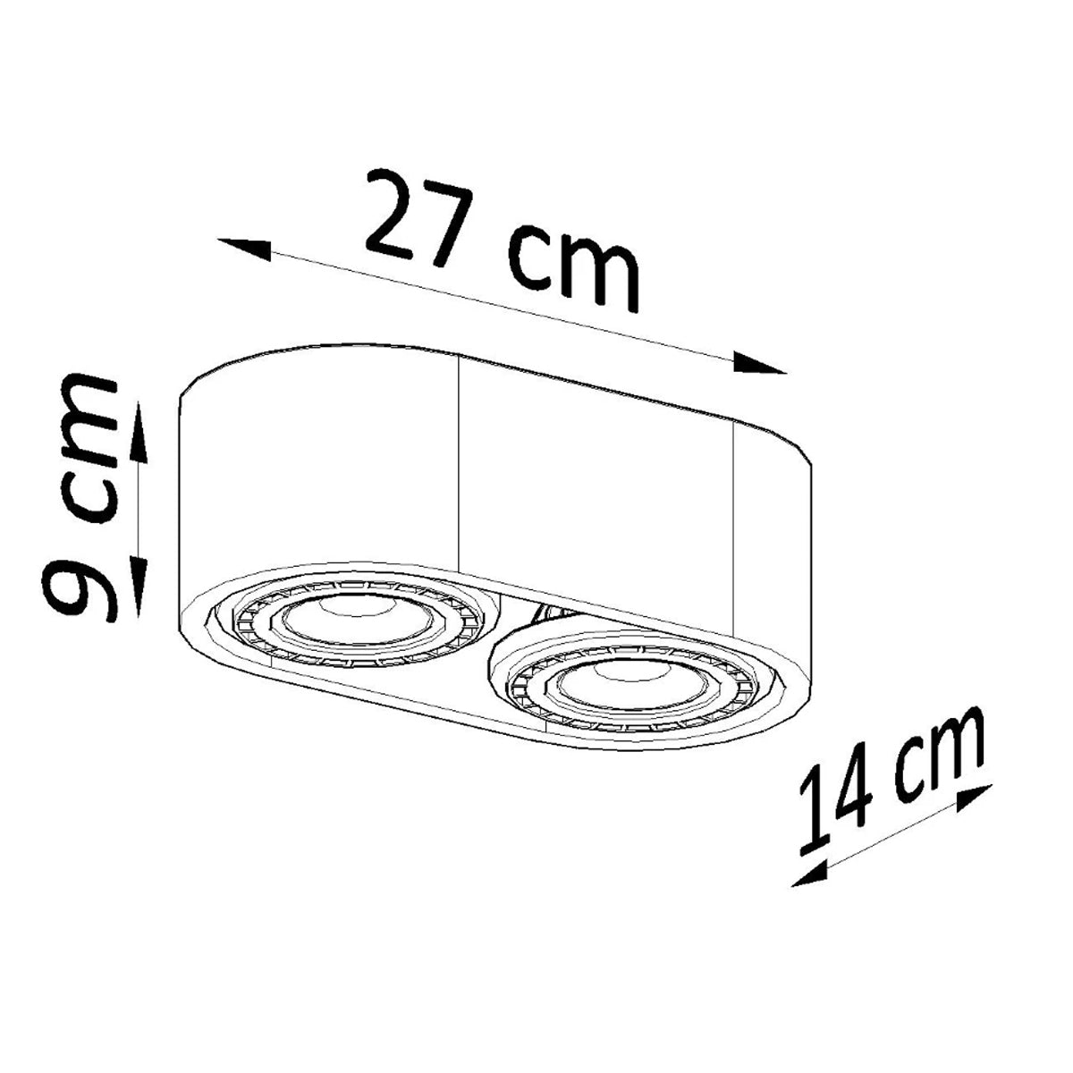 Concrete Ceiling Light With 2 Basic Lamps - Persian Indigo