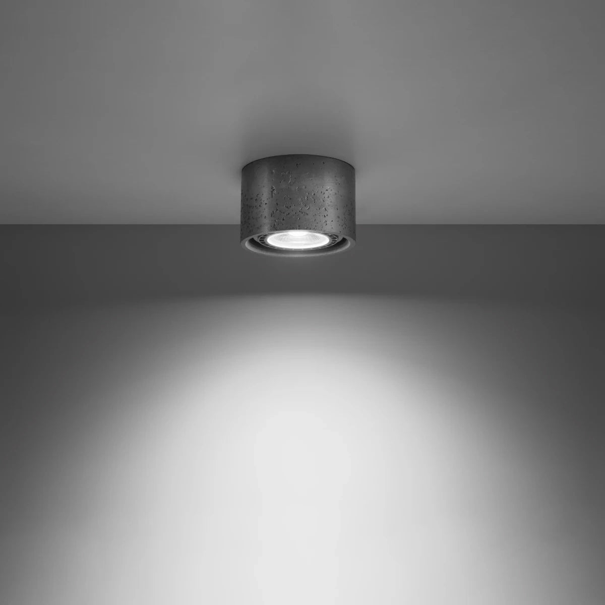 Concrete Ceiling Light With Basic Lamp - Persian Indigo