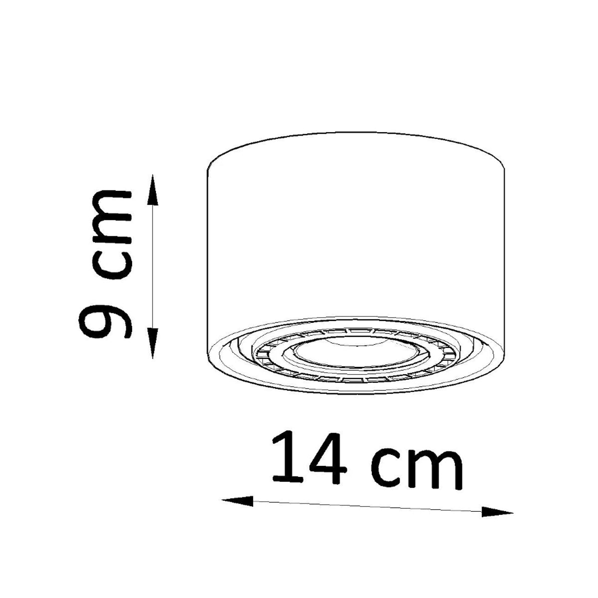 Concrete Ceiling Light With Basic Lamp - Persian Indigo