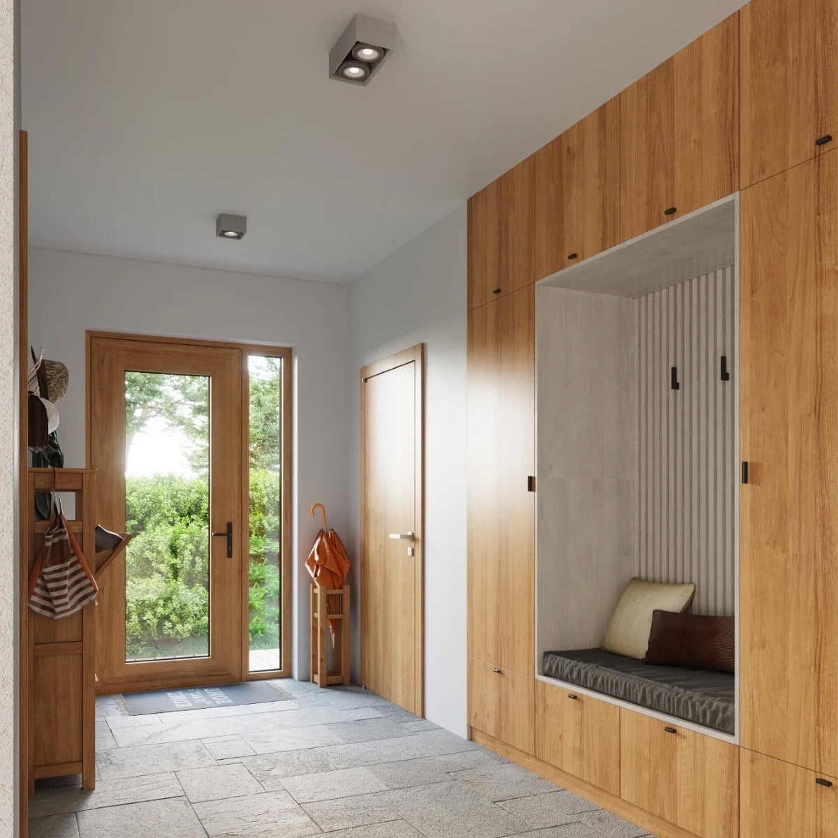 Concrete Ceiling Light With Quatro Lamp - Persian Indigo