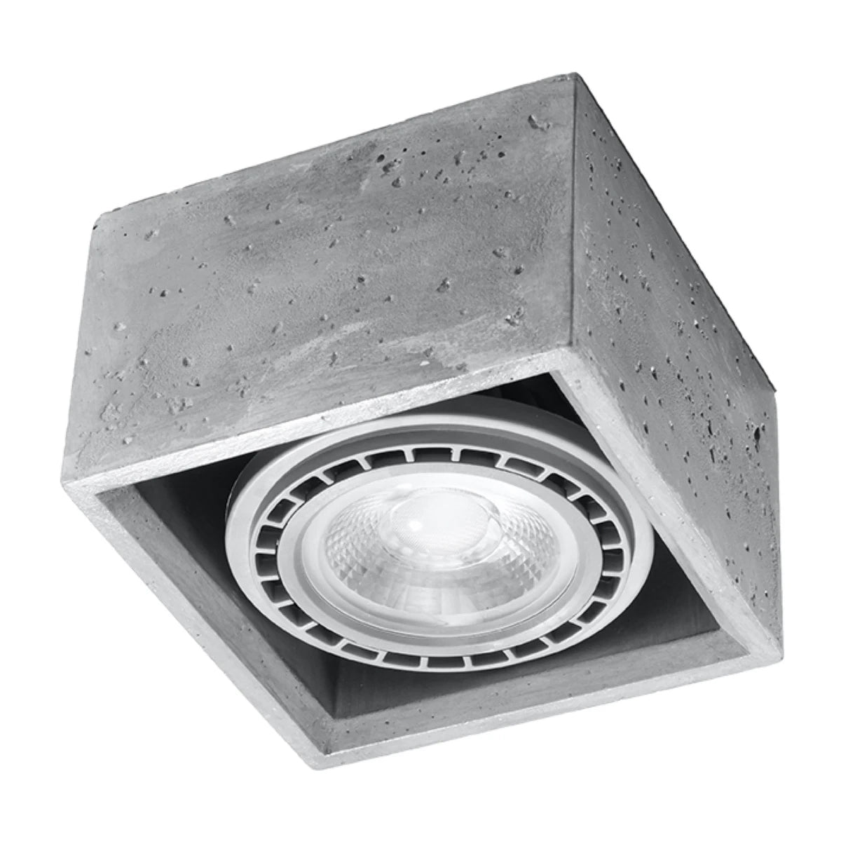Concrete Ceiling Light With Quatro Lamp - Persian Indigo