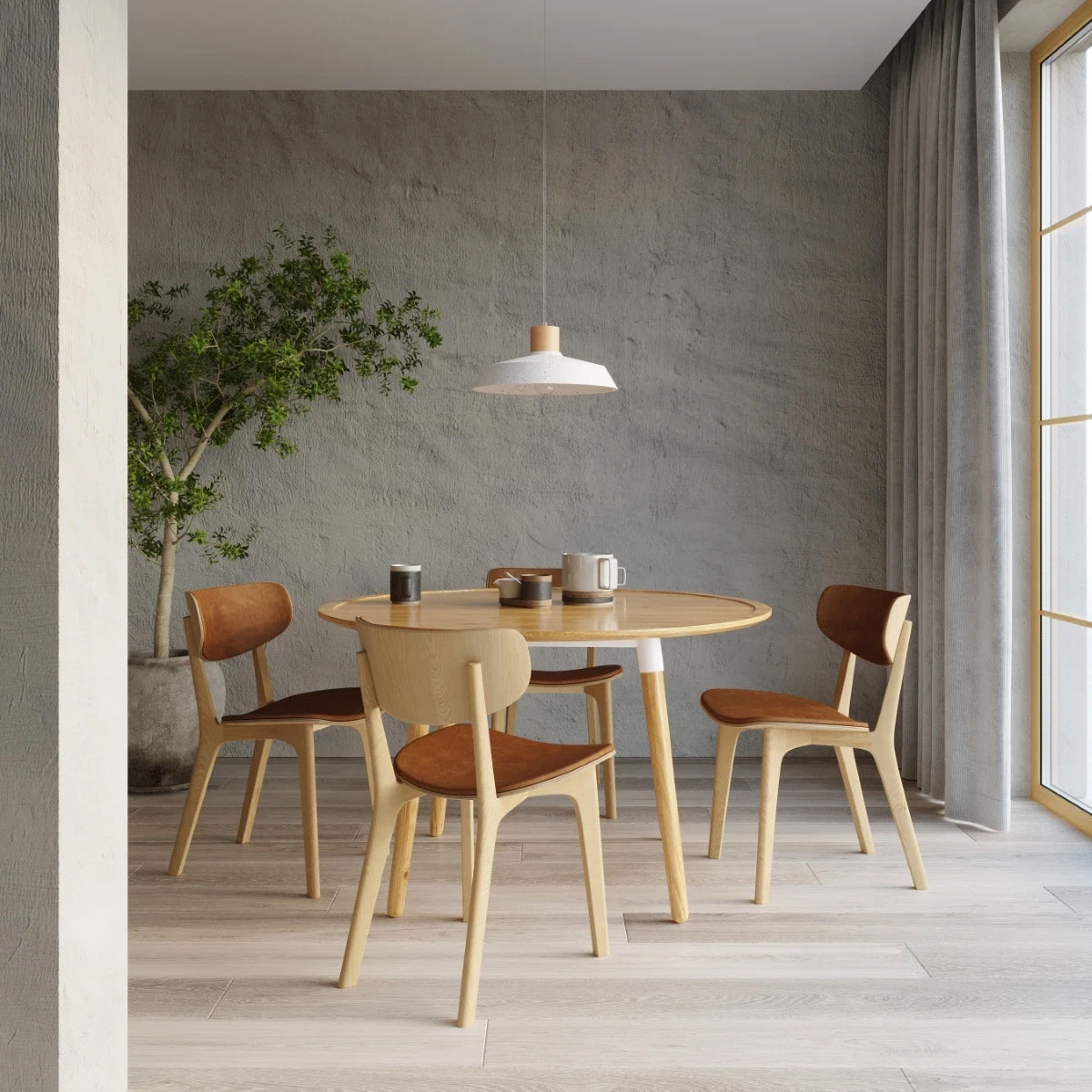 Concrete Pendant Light With Afra Lamp - Persian Indigo