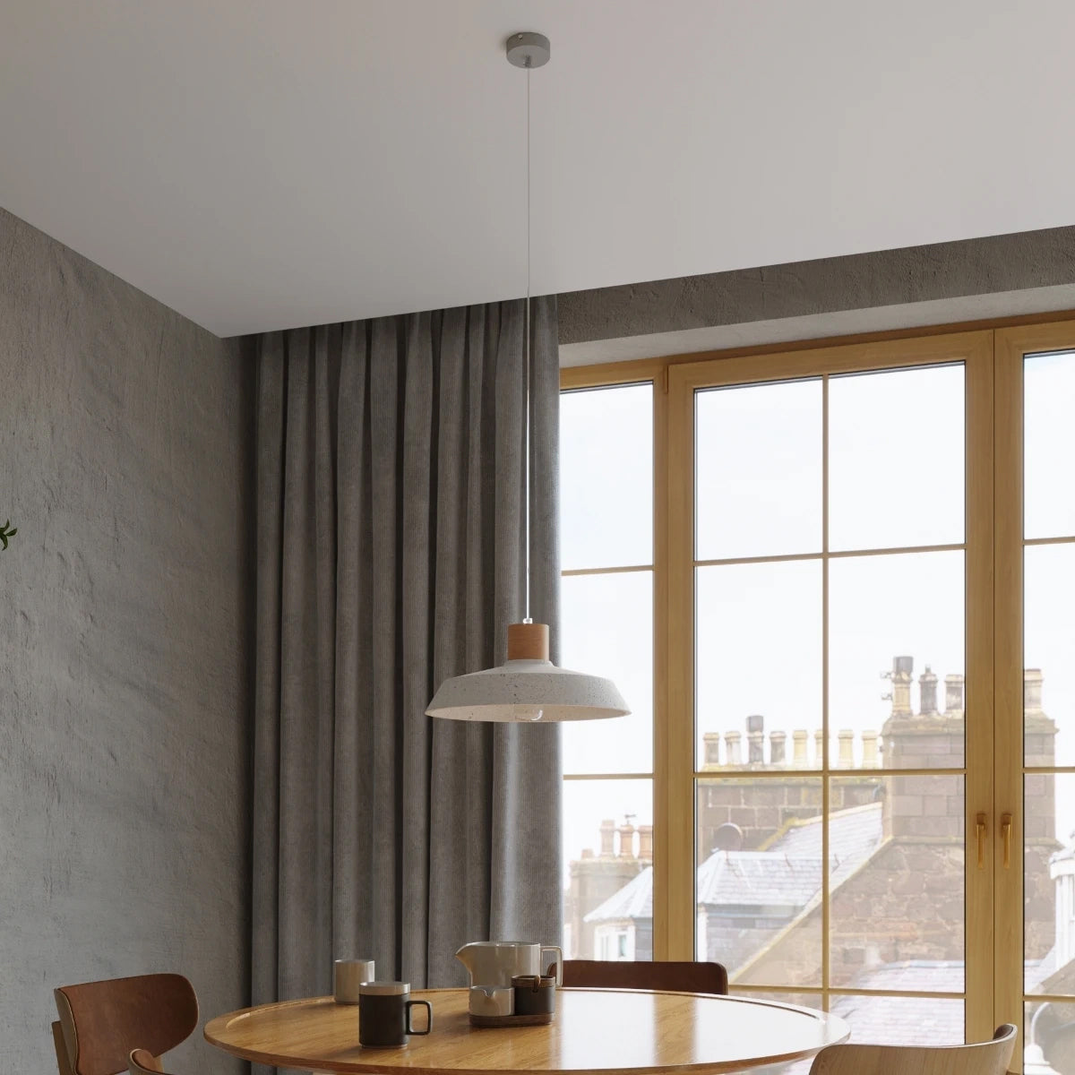 Concrete Pendant Light With Afra Lamp - Persian Indigo