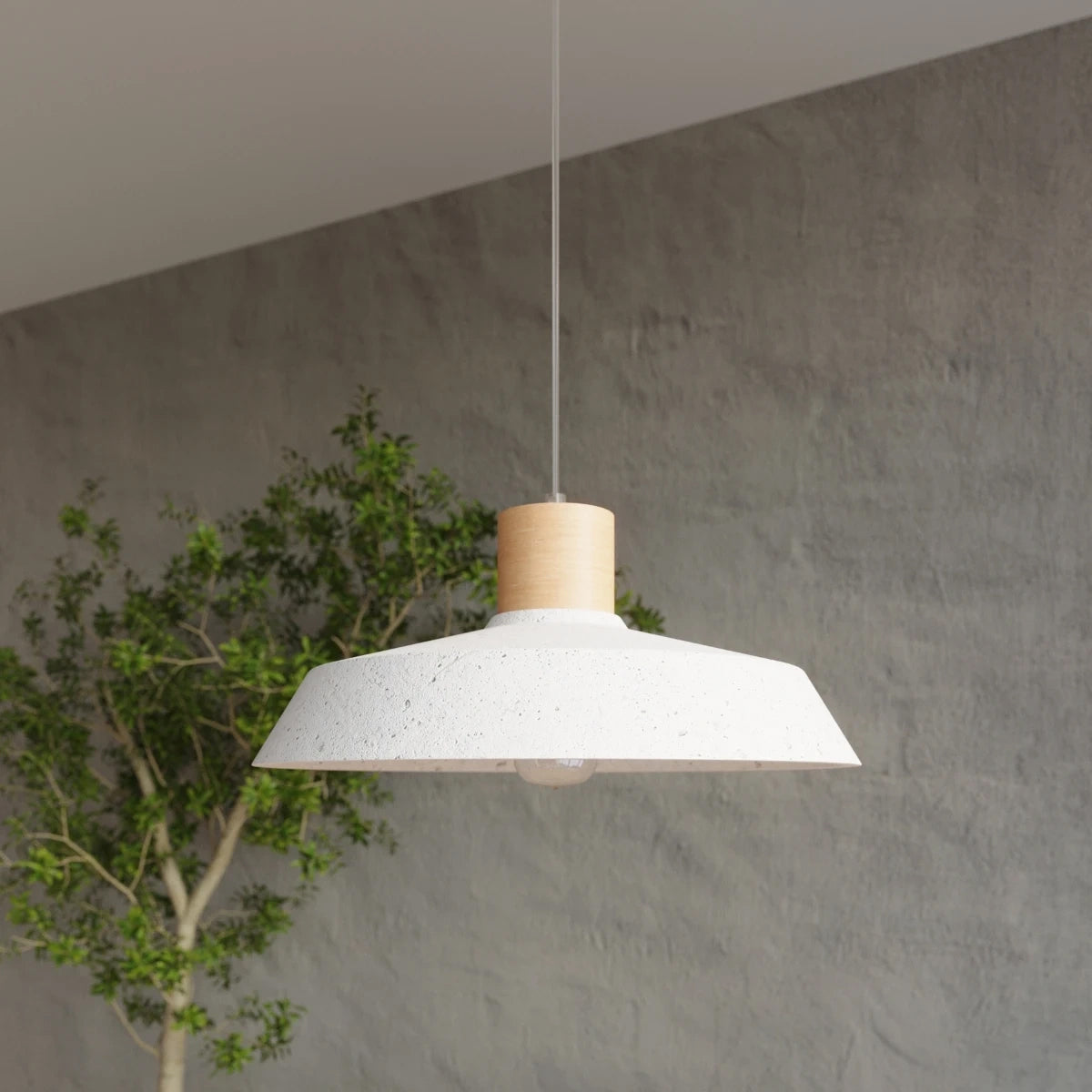 Concrete Pendant Light With Afra Lamp - Persian Indigo