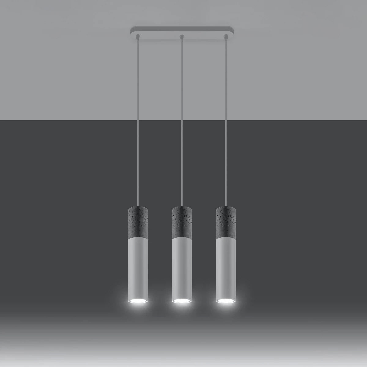 Concrete Pendant Light With Borgio 3L Lamp - Persian Indigo