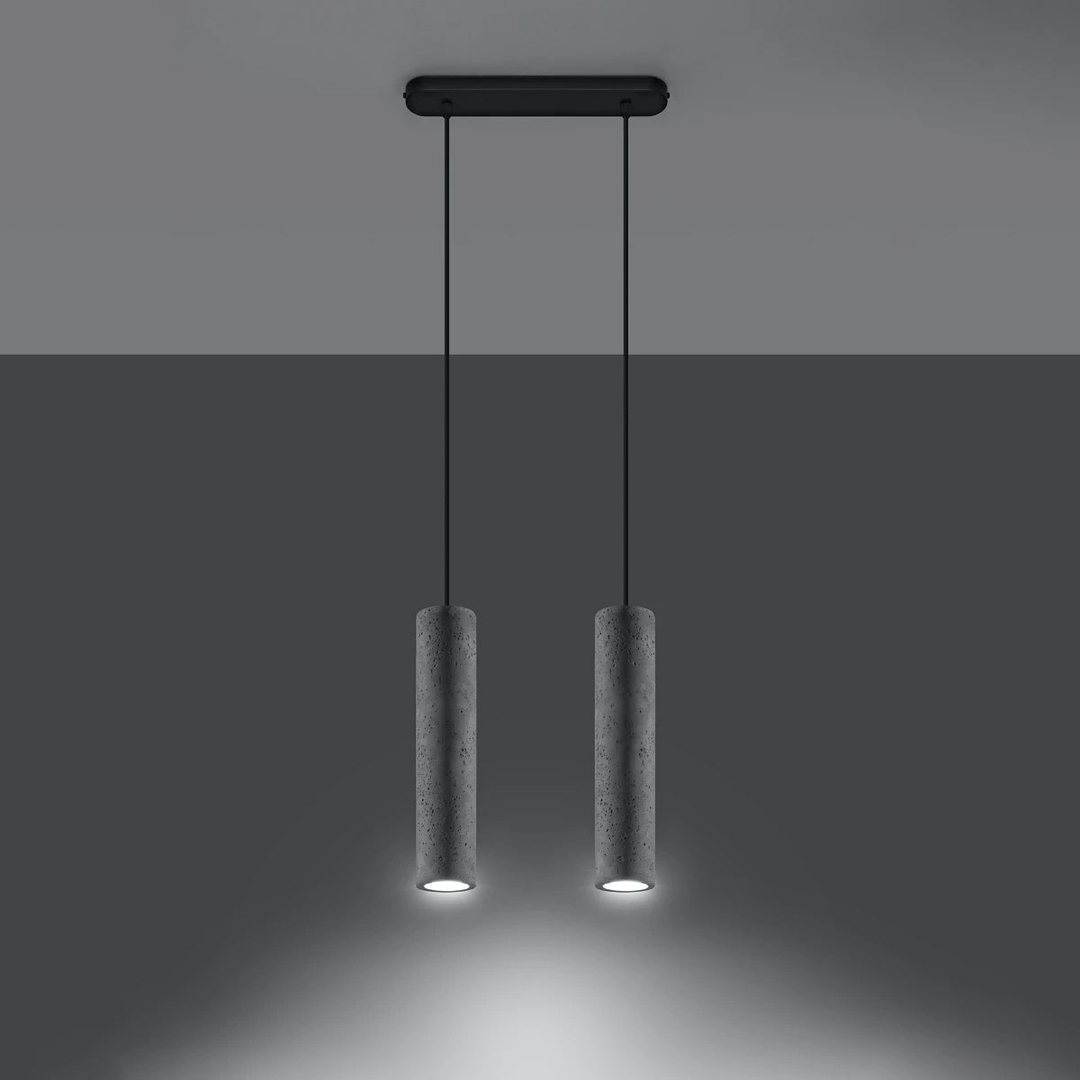 Concrete Pendant Light With Luvo 2 Lamps - Persian Indigo
