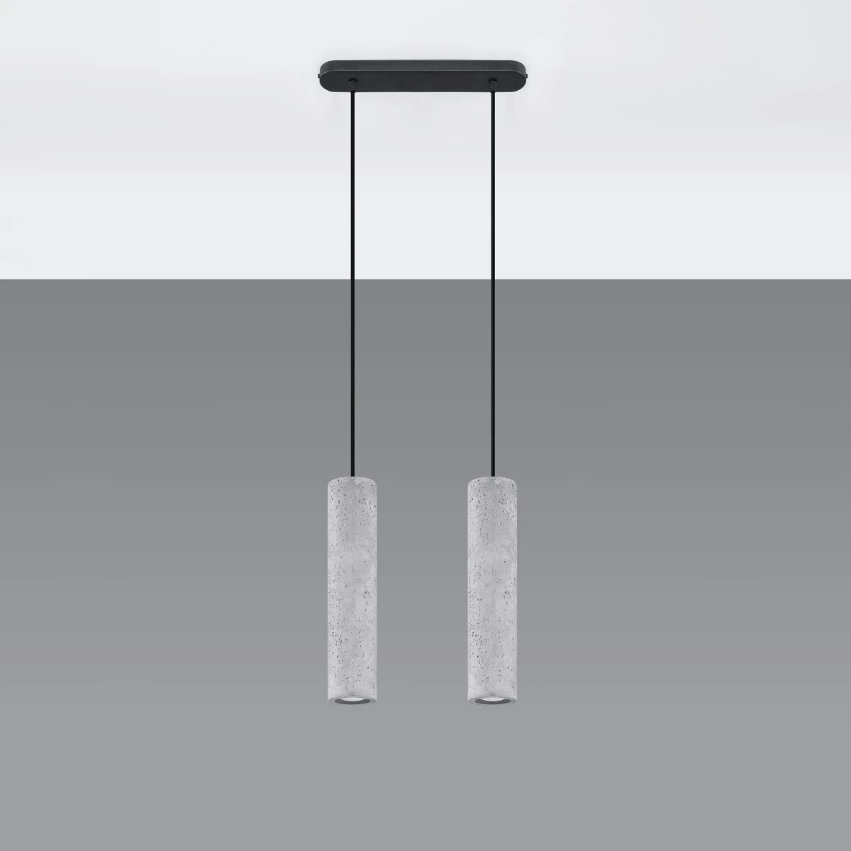 Concrete Pendant Light With Luvo 2 Lamps - Persian Indigo