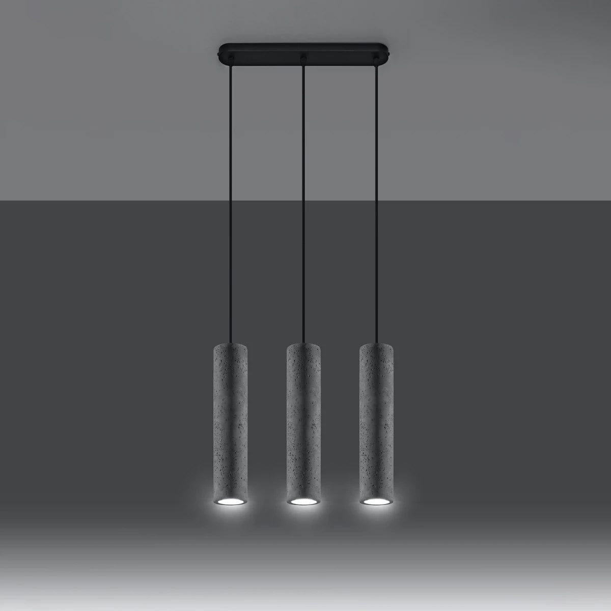 Concrete Pendant Light With Luvo 3L Lamps - Persian Indigo